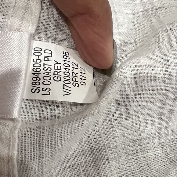 Banana Republic Shirt Mens Extra Large Gray Roll Tab Long Sleeve Linen Blend - Picture 7 of 9